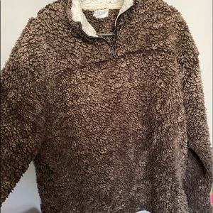 Peach Love brand fuzzy pullover